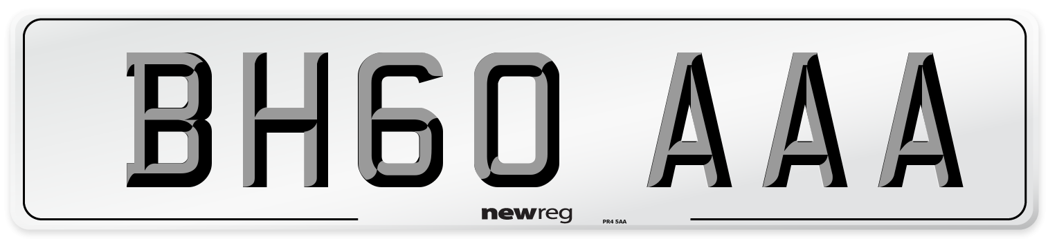 BH60 AAA Number Plate from New Reg